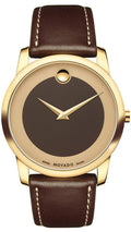 Movado Museum Classic Brown Dial Brown Leather Strap Watch For Men - 0606880