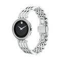 Movado Esperanza 63 Diamonds Black Dial Silver Steel Strap Watch For Women - 0607052