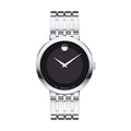 Movado Esperanza 39mm Black Dial Silver Steel Strap Watch For Men - 0607057