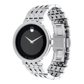 Movado Esperanza 39mm Black Dial Silver Steel Strap Watch For Men - 0607057