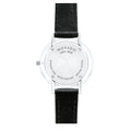 Movado Ultra Slim Black Dial Black Leather Strap Watch For Women - 0607094