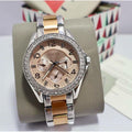Fossil Riley Multifunction Rose Gold Dial Two Tone Steel Strap Watch for Women - ES4145