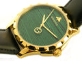 Gucci Le Marche Des Merveilles Quartz Green Dial Black Leather Strap Watch For Women - YA126463