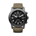 Marc Jacobs Larry Chronograph Black Dial Grey Leather Strap Watch for Men - MBM5034