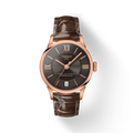 Tissot Chemin Des Tourelles Powermatic 80 Lady Brown Dial Brown Leather Strap Watch For Women - T099.207.36.448.00