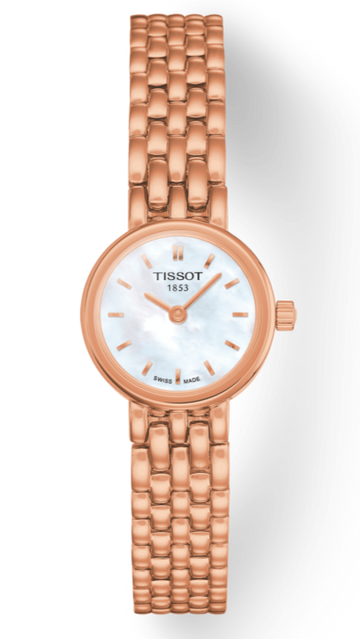 Tissot T Lady Lovely Mother of Pearl Dial Rose Gold Steel Strap Watch For Women - T058.009.33.111.00
