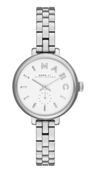 Marc Jacobs Sally White Dial Silver Steel Strap Watch for Women - MBM8642