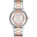 Marc Jacobs Tether Transparent White Dial Two Tone Steel Strap Watch for Women - MBM3436