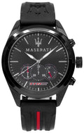 Maserati Traguardo Chronograph Black Dial Black Rubber Strap Watch For Men - R8871612004