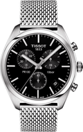 Tissot PR 100 Chronograph Black Dial Silver Mesh Bracelet Watch For Men - T101.417.11.051.01