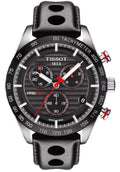 Tissot PRS 516 Chronograph Black Dial Black Leather Strap Watch For Men - T100.417.16.051.00