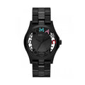 Marc Jacobs Henry Skeleton Black Dial Black Steel Strap Watch for Women - MBM3265
