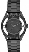 Marc Jacobs Tether Transparent Black Dial Black Steel Strap Watch for Women - MBM3419