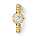 Tissot Flamingo Mother of Pearl White Dial Gold Steel Strap Watch For Women - T094.210.33.111.00