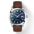 Tissot Gentlemen Powermatic 80 Silicium Blue Dial Brown Leather Strap Watch For Men - T127.407.16.041.00