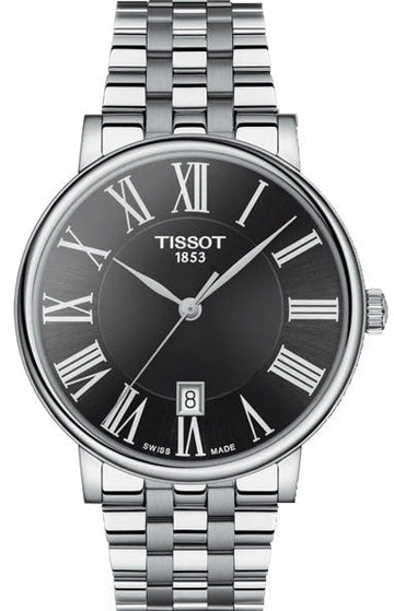 Tissot Carson Premium Black Dial Silver Steel Strap Watch For Men - T122.410.11.053.00