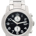 Marc Jacobs Larry Chronograph Black Dial Silver Steel Strap Watch for Men - MBM5050