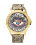 Gucci G Timeless Eye Beige Dial Beige Leather Strap Watch For Men - YA1264022