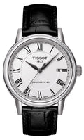 Tissot Carson Powermatic 80 White Dial Black Leather Strap Watch For Men - T085.407.16.013.00