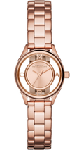 Marc Jacobs Tether Transparent Rose Gold Dial Rose Gold Steel Strap Watch for Women - MBM3417