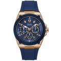Guess Legacy Blue Dial Blue Silicone Strap Watch For Men - W1049G2