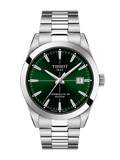 Tissot Gentleman Powermatic 80 Silicium Green Dial Silver Steel Strap Watch For Men - T127.407.11.091.01