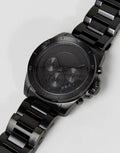 Michael Kors Alek Oversized Black Dial Black Steel Strap Watch For Men - MK8900