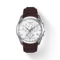 Tissot Couturier Chronograph White Dial Brown Leather Strap Watch For Men - T035.617.16.031.00