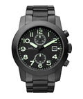 Marc Jacobs Larry Chronograph Black Dial Black Steel Strap Watch for Men - MBM5032