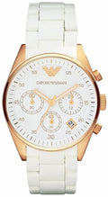 Emporio Armani Sportivo Silver Dial White Silicone Strap Watch For Women - AR5920