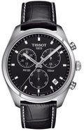 Tissot PR 100 Chronograph Black Dial Black Leather Strap Watch For Men - T101.417.16.051.00