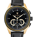 Maserati Traguardo Chronograph Black Dial Black Leather Strap Watch For Men - R8871612033
