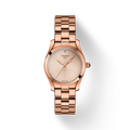 Tissot T Wave Cream Dial Rose Gold Steel Strap Watch For Women - T112.210.33.451.00