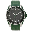 Gucci Dive Black Dial Green Rubber Strap Watch For Men - YA136310
