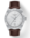 Tissot PR 100 Sport Silver Dial Brown Leather Strap Watch For Men - T101.610.16.031.00