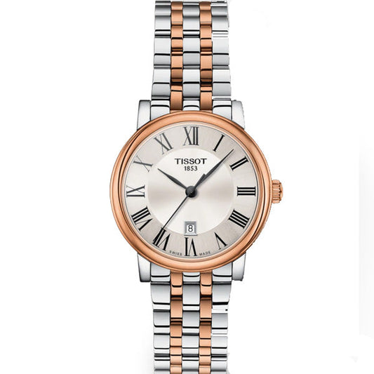 Tissot Carson Premium Lady Silver Dial Two Tone Steel Strap Watch For Women - T122.210.22.033.01