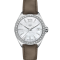 Tag Heuer Formula 1 Quartz Mother of Pearl Dial Brown Leather Strap Watch for Women - WBJ131A.FC8255