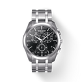 Tissot Couturier Chronograph Black Dial Silver Steel Strap Watch For Men - T035.617.11.051.00