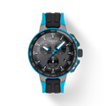 Tissot T Race Cycling Chronograph Black Dial Two Tone Rubber Strap Watch For Men - T111.417.37.441.05