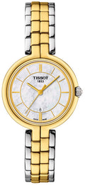 Tissot Flamingo Mother of Pearl White Dial Two Tone Steel Strap Watch For Women - T094.210.22.111.01