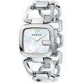 Gucci G-Class Mother of Pearl Dial Silver Steel Strap Watch For Women - YA125404