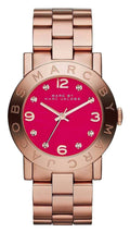 Marc Jacobs Amy Purple Dial Rose Gold Steel Strap Watch for Women - MBM8618