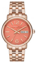 Marc Jacobs Fergus Orange Dial Rose Gold Steel Strap Watch for Women - MBM8648