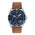 Coach Kent Chronograph Blue Dial Brown Leather Strap Watch for Men - 14602560