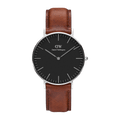 Daniel Wellington Classic Petite St Mawes Black Dial Brown Leather Strap Watch For Women - DW00100181