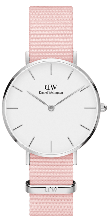 Daniel Wellington Classic Petite Rosewater White Dial Pink NATO Strap Watch For Women - DW001000318