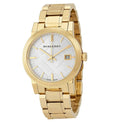 Burberry The City Silver Dial Gold Steel Strap Unisex Watch - BU9003