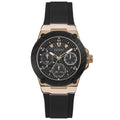 Guess Zena Chronograph Black Dial Black Rubber Strap Watch For Women - W1094L6