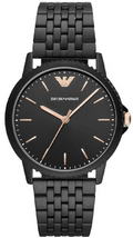 Emporio Armani Interchangeable Black Dial Black Steel Strap Watch For Men - AR80021