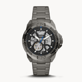 Fossil Bronson Automatic Skeleton Black Dial Grey Steel Strap Watch for Men - ME3218